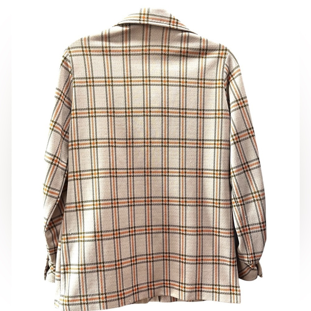 Golden girls leisure plaid granny layering vintage jacket top -L - Picture 3 of 7